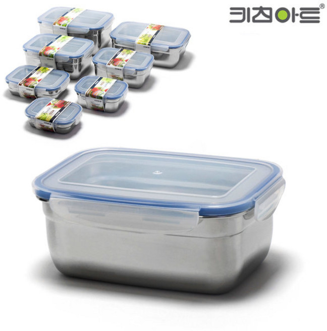 키친아트 피앙세 스텐 반찬통 사각4호(1000ml) 냉장고정리 밀폐용기, 1개