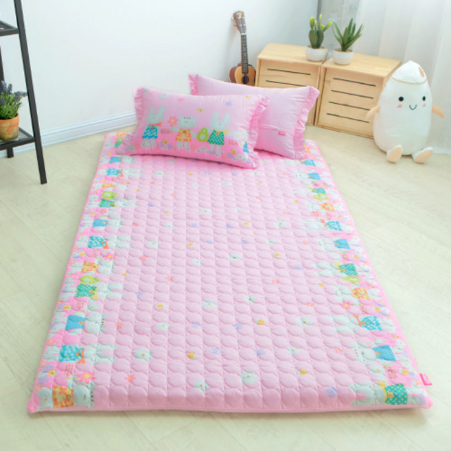 이블랑 순면 누빔 요커버, 단추토끼 핑크