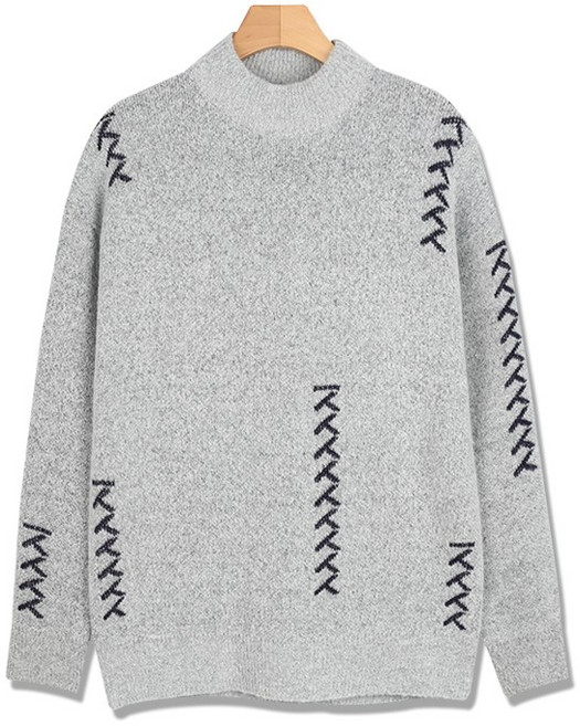 오마보이 남성용 멀티포인트 반목 폴라 니트 [SM]