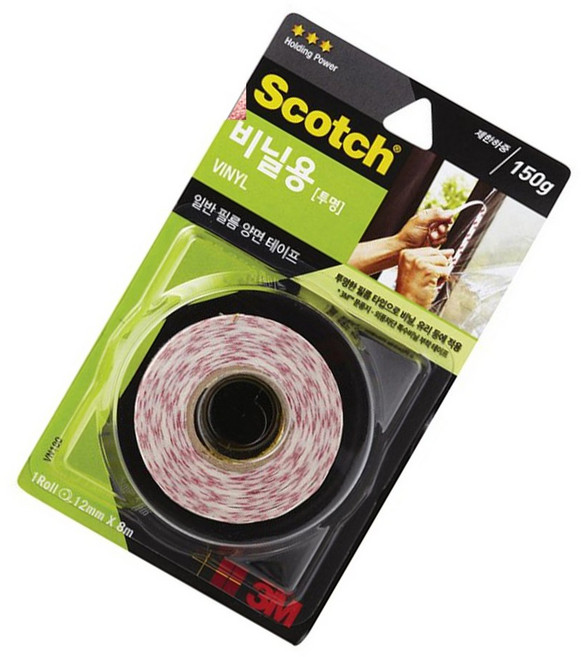 [모드니즈]3M 스카치 비닐용 투명 양면테이프 VN180 12mm X 8m, 단품, 1개