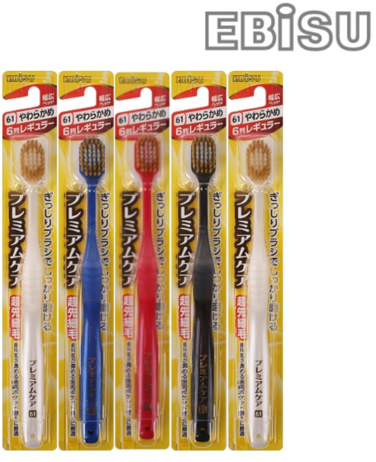 EBISU 일본 에비스칫솔 프리미엄케어(61) 미세모 5개, 2세트, 5개입
