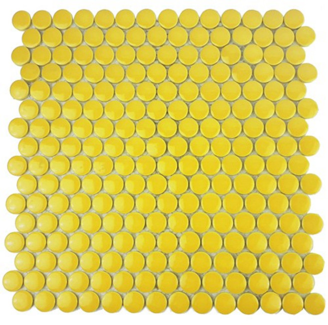 중앙데코 원형자기질모자이크타일 293*290 라이트옐로우 (10장이상 사은품)