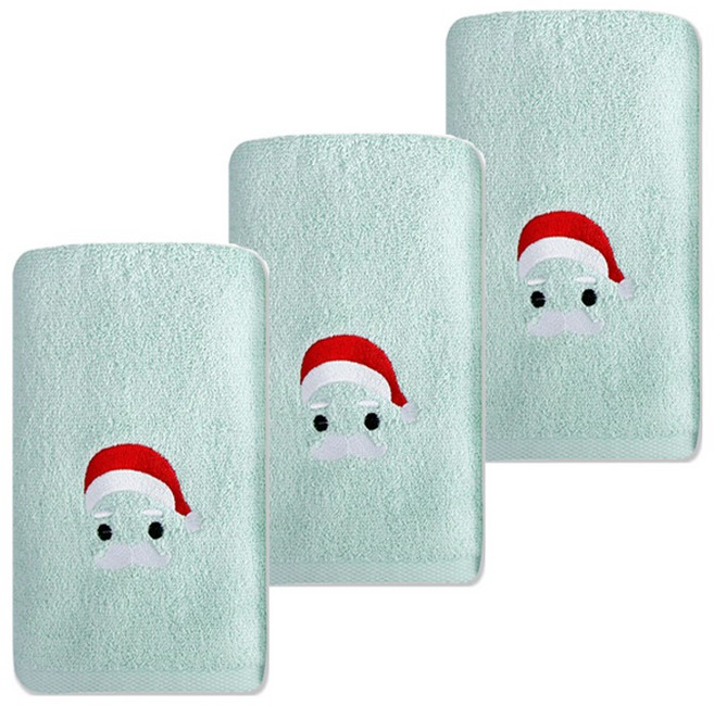 송월타월 산타 수건, 연두, 3개