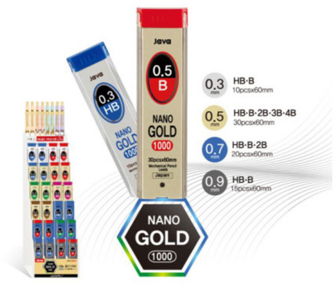 자바 나노골드1000 샤프심 HB, HB(0.5mm)