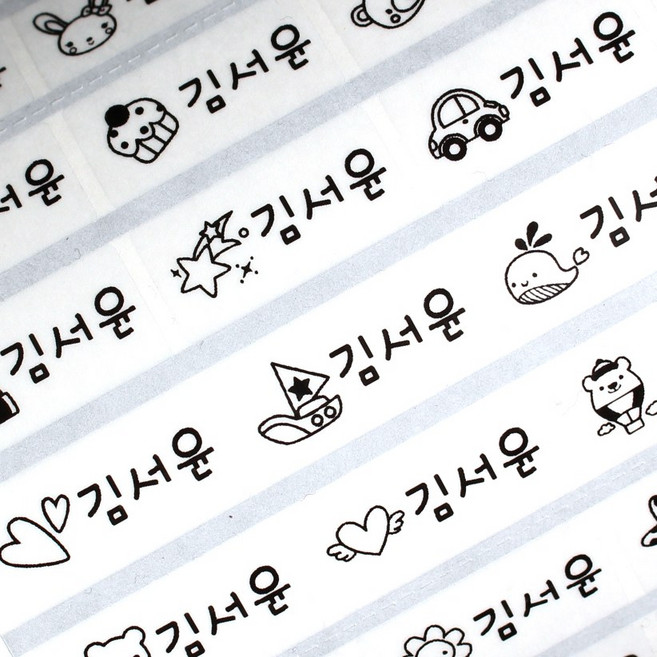 두루디자인 방수 네임스티커 혼합형, 혼합 투명 중형 4장