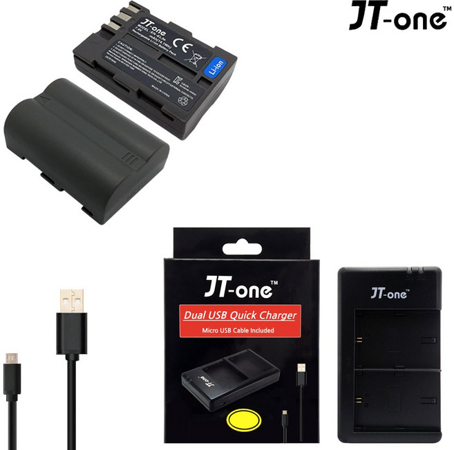 제이티원 니콘 EN-EL3E 충전세트 USB 충전기1개+배터리2개, 듀얼충전기1개+호환배터리2개 세트, 1개
