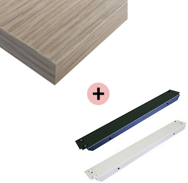 스피드랙 선반 1단추가 / 양면코팅합판1장+받침부속4개 선반부속품, 1개, 1개, 블랙