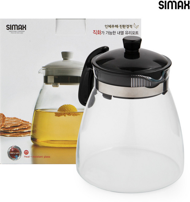 시맥스 내열유리 LURA POT 유리주전자 1.6L, 화이트