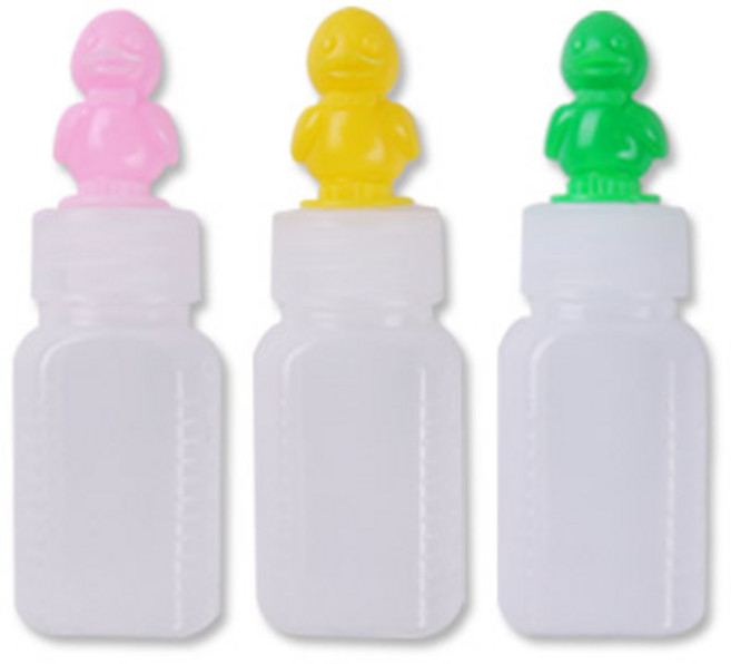 해호 남양플라스틱 PE재질 불투명말랑이 긴마개 12CC(오리)랜덤 투약병, 100개