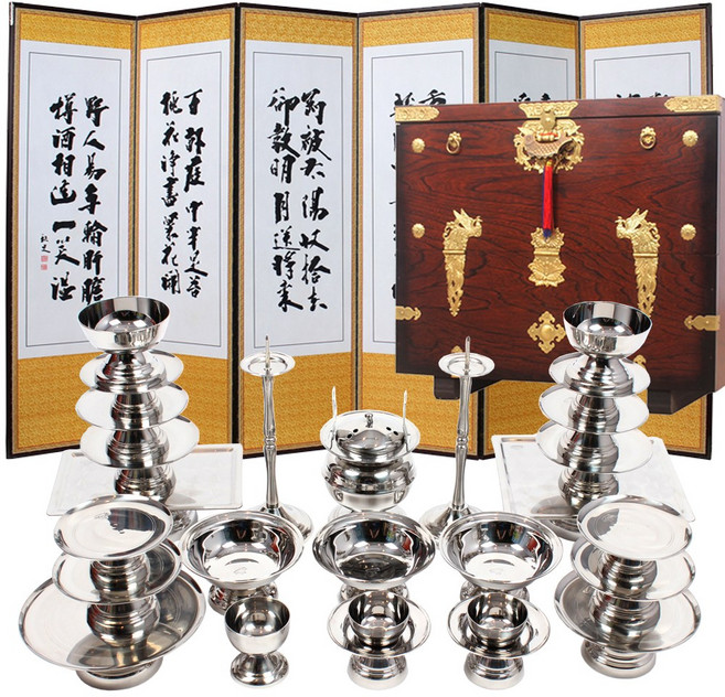 남원공방 스텐 제기 세트 간소BS2.0 27P+제기함+병풍, 1세트, BS2.0 간소27P+제기함+병풍