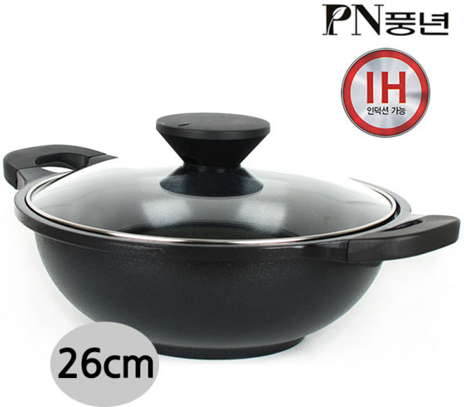 PN풍년 펄블랙 주물 IH 전골냄비, 26cm, 1개