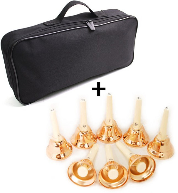 SOL new 골드 핸드벨 8음 (C64~C76) EFC-78G ＋ BUZZ 핸드벨 가방 8음 전용 BU-HBAG 세트, 1개