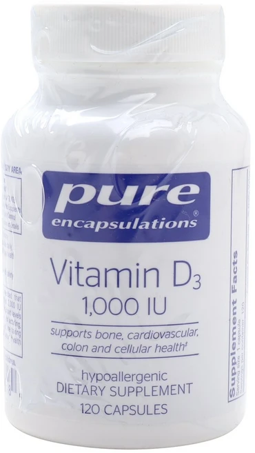 Pure Encapsulations 비타민 D3 1000 IU 캡슐, 1개, 120정 - 쿠팡