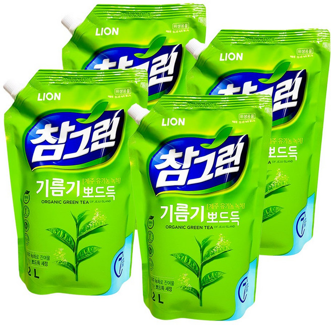 참그린 기름기 뽀드득 주방세제, 1.2L, 4개