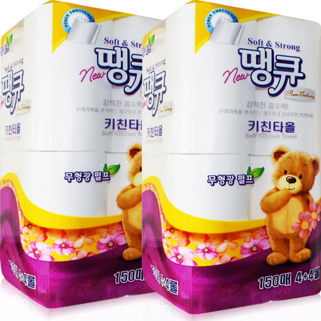 땡큐 뉴 천연펄프 키친타올, 150개입, 16롤