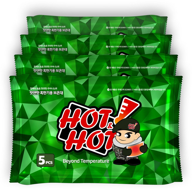 핫앤핫 대용량 보온대 핫팩 150g, 4개