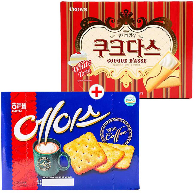 해태제과 에이스 364g+크라운 쿠크다스 화이트토르테 128g 묶음행사, 1세트, 364g