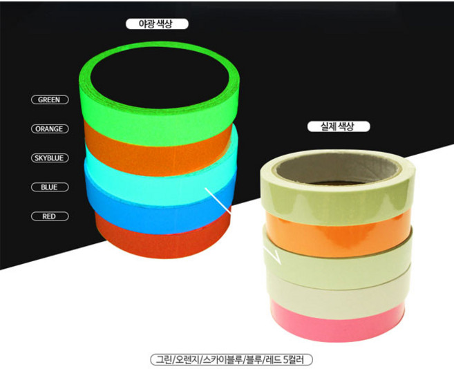 YP 형광 야광테이프 축광테이프 시트 스티커, 1개, 그린