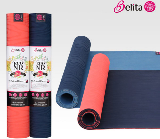 벨리타 천연고무요가매트 eco NR Lv9 요가매트, 딥그레이/라이트레드, 1개
