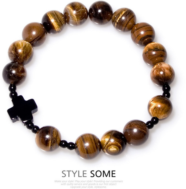 스타일썸 내츄럴 천주교 카톨릭 묵주 천연 호안석 원석 팔찌