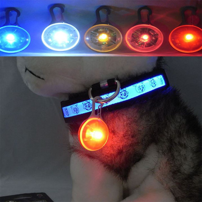 달빛마켓 강아지 LED 방울 펜던트 목줄 산책용품 목걸이, 옐로우, 1개