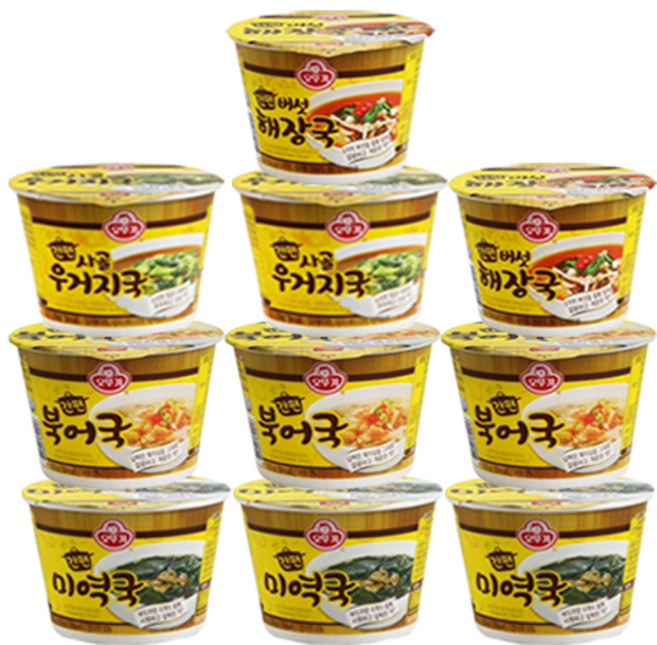 오뚜기 간편 컵국 골라담기 5가지맛/즉석국/탕/찌게 04. 미역3+북어3+우거지2+해장국2, 1세트