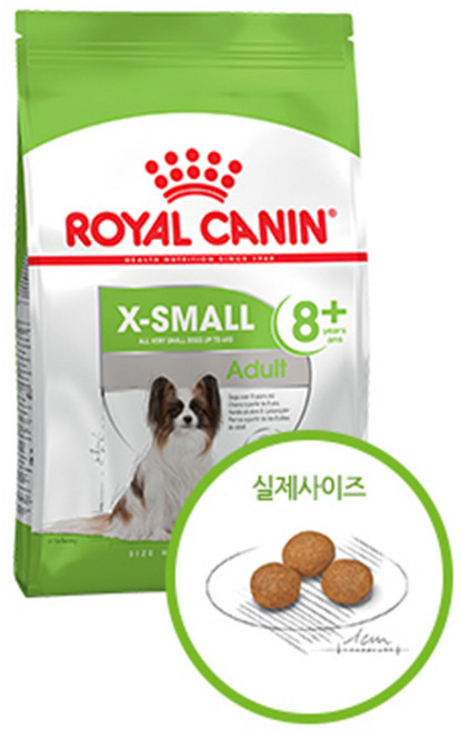 로얄캐닌 8세이상 노령견 _ 엑스스몰 어덜트 8+ 3kg (1.5kg 2개), 1.5kg, 1개