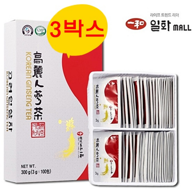 일화 고려 인삼차 인삼농축액 인삼과립 진세노사이드 선물세트 건강기능식품 3gx100포x3박스, 300개, 100개입