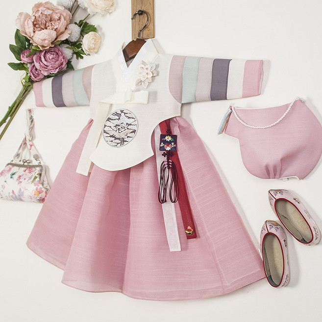 루아랑 청담 색동당의 -아이보리 연분홍 (백일~15호)