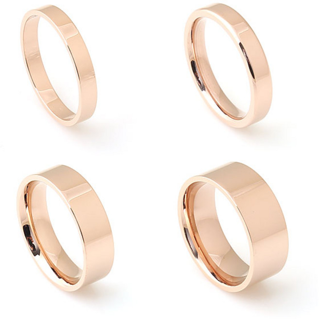 스몰박스 심플 핑크골드 써지컬스틸 반지