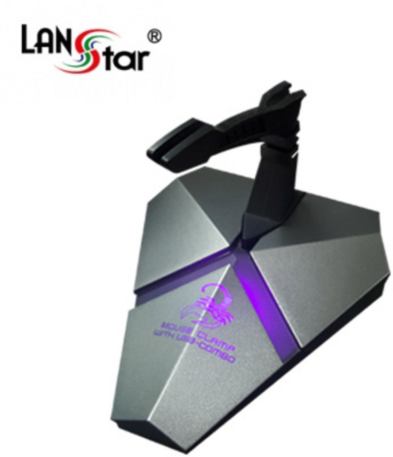 랜스타 LED 마우스 번지대 USB HUB TF 카드리더기 60113, LS-MBG, 1개