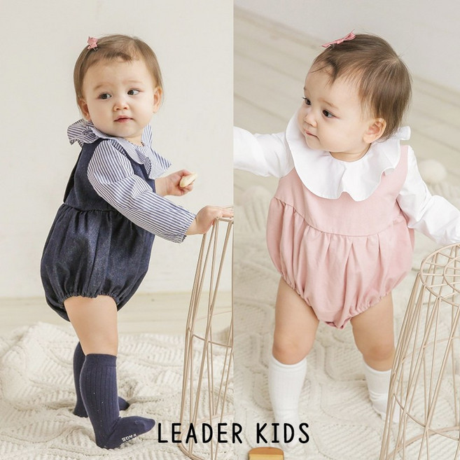 리더키즈 (봄) 아기 유아 베이비 프릴 롬퍼 세트 LP
