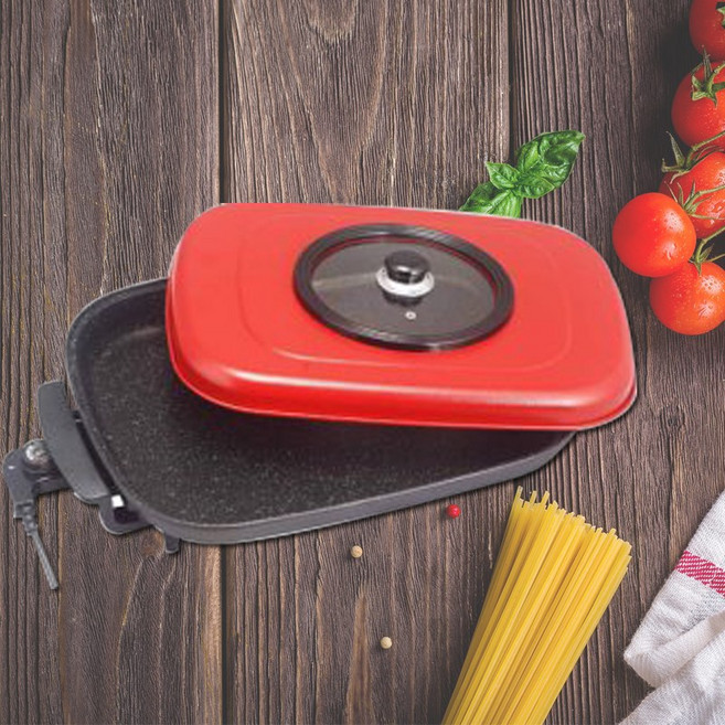 허니문 국산잔치팬 DW-42000 팬, 레드, 허니문 전기 피자팬 DW-42000