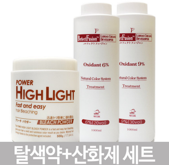 퍼펙트퓨전 본코스메틱 탈색제 500g+산화제 1000ml세트, 1, 1개, 탈색제500g+9프로산화제