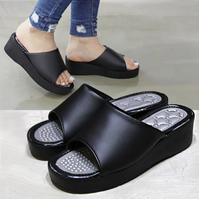 탐하다 [당일배송] 국내제작 여성용 민자 지압 5cm 중굽 사무실 슬리퍼