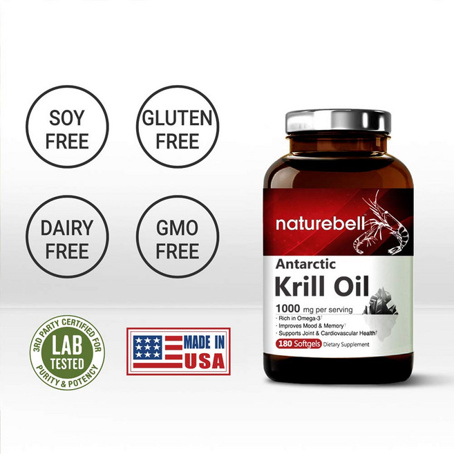 네이처벨 남극 크릴오일 1000mg 180소프트젤, 1개, 180정