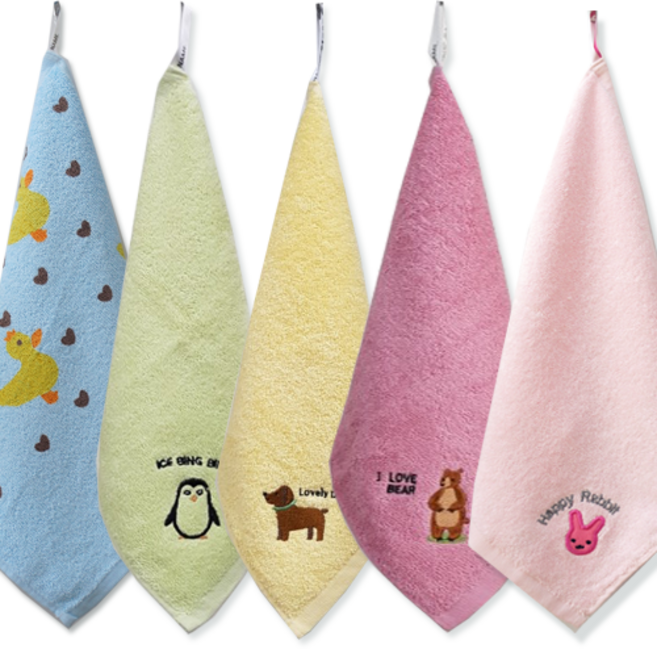 오름바름 어린이집수건 토끼 공룡 동물 고리타올 준비물 졸업선물 생일 답례품, 고래 고리 노랑, 1개