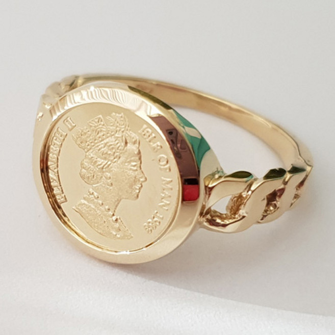 14K 18K 코인 반지 엘리자베스 링