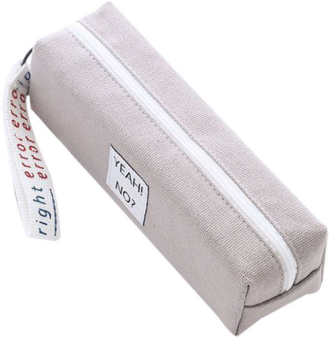 미다스리빙 스퀘어 키링 파우치형 필통, 베이지, 1개