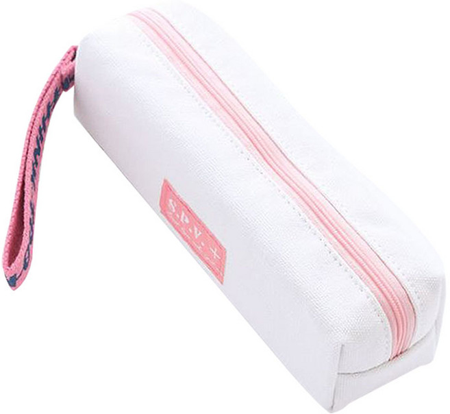 미다스리빙 스퀘어 키링 파우치형 필통, 화이트, 1개