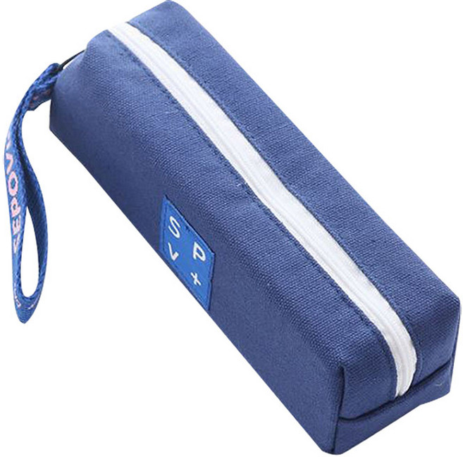 미다스리빙 스퀘어 키링 파우치형 필통, 블루, 1개