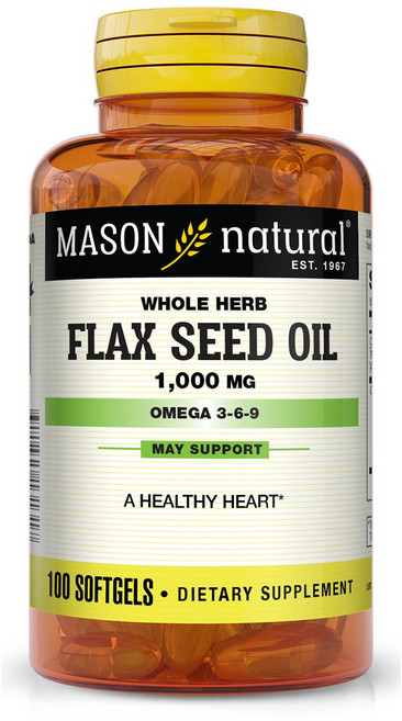 매이슨네츄럴스 오메가 3-6-9 플랙스 씨드 오일 1000mg 소프트젤, 1개, 100정