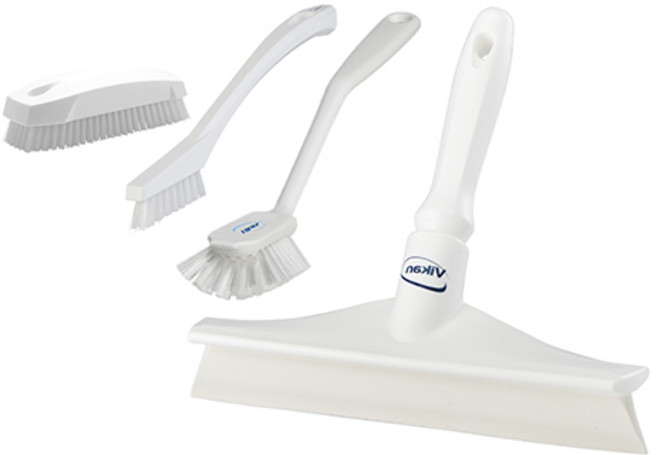 바이칸 주방 씽크대 욕실청소 실속 4종세트 A타입(바디일체형스퀴지+다용도솔3종), 흰색, 1세트