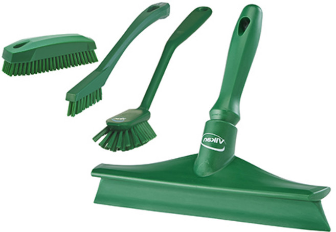 바이칸 주방 씽크대 욕실청소 실속 4종세트 A타입(바디일체형스퀴지+다용도솔3종), 녹색, 1세트