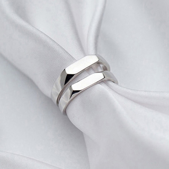 에르모사제이 R020 실버 925 데일리 커플 우정 링 레이어드 애끼 마디 남자 여자 은반지