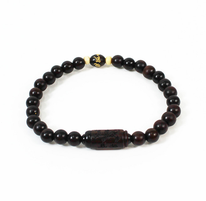 붓다북 호신용 삼존불 벽조목 12지 합장주 6mm - 불교 나무 염주팔찌 패션염주