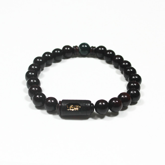 붓다북 호신용 삼존불 벽조목 12지 합장주 8mm - 불교 나무 염주팔찌