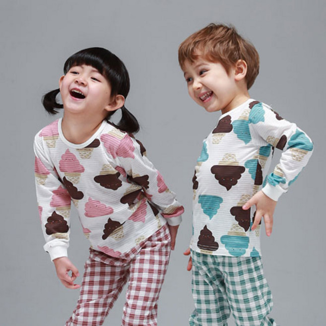 알록달록 쟈가드긴팔 젤라또 유아 아동 주니어 내의 실내복 상하세트