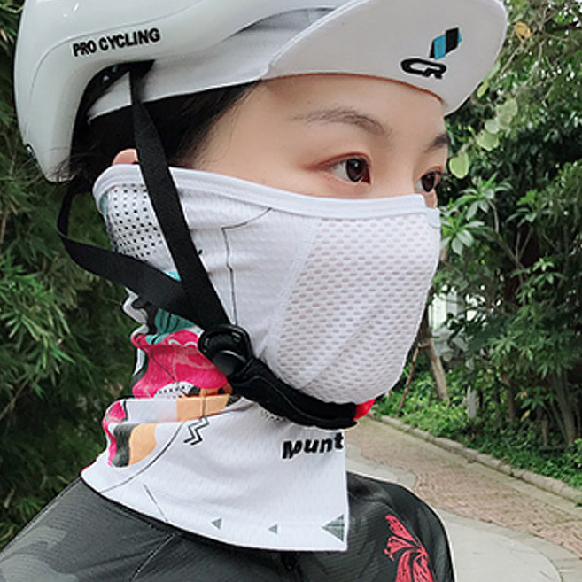 리얼 라이딩 마스크 슬림핏두건 자전거용품 쿨링 냉감소재 등산 사이클링, C1 매쉬마스크_화이트