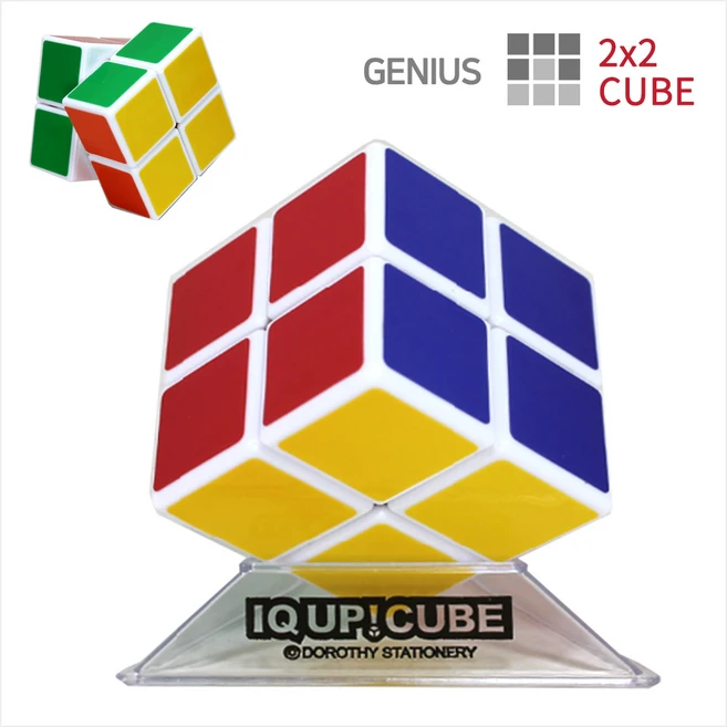 프리미엄 매직큐브 지니어스 2X2X2 퍼즐, 큐브_지니어스큐브2X2, 2개 - 쿠팡
